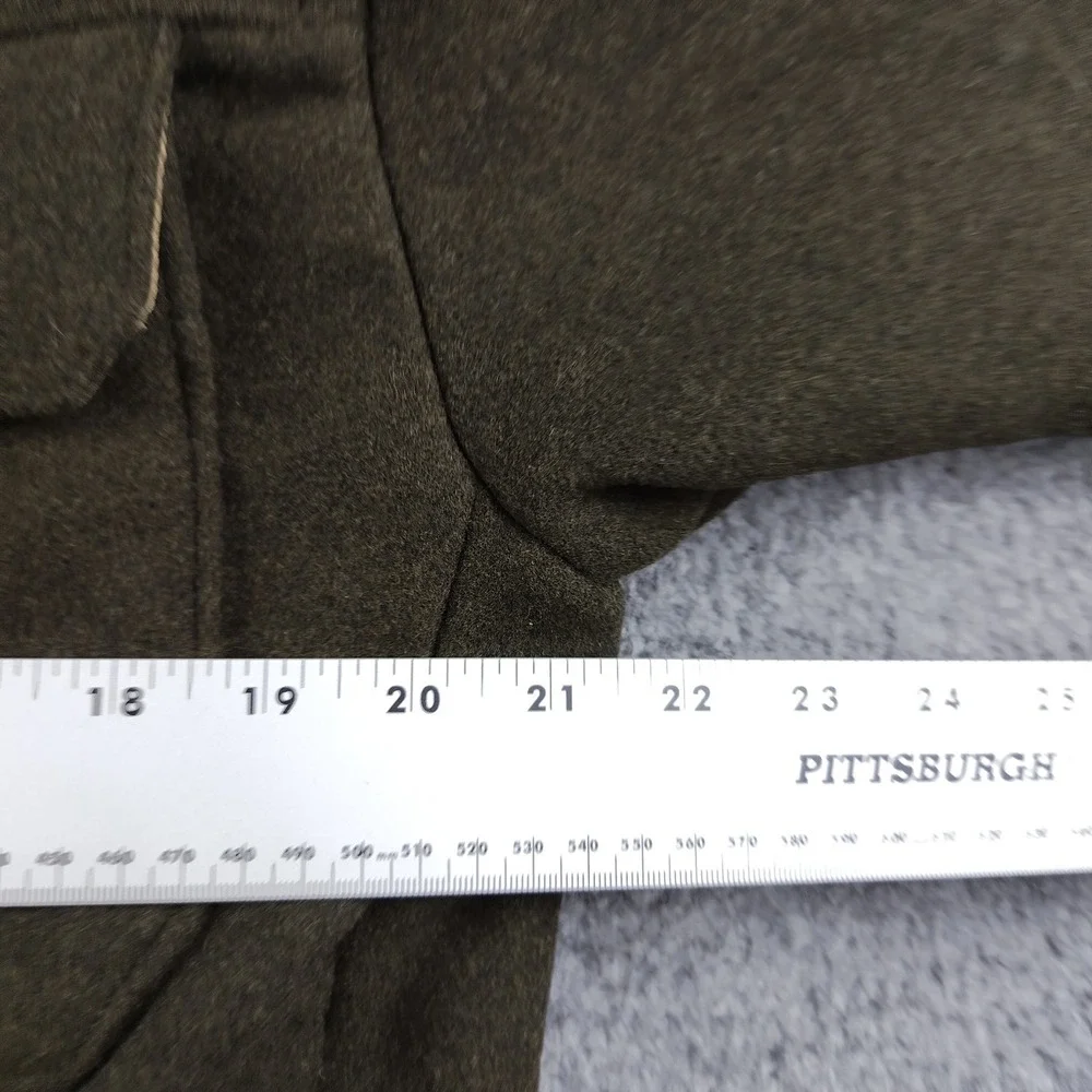 Abercrombie & Fitch Jacket Mens Small Cropped Olive Green Wool Blend Mackinaw